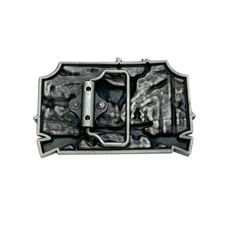 Gesper ikat pinggang rusa berbahan paduan seng model pistol ganda bergaya Barat