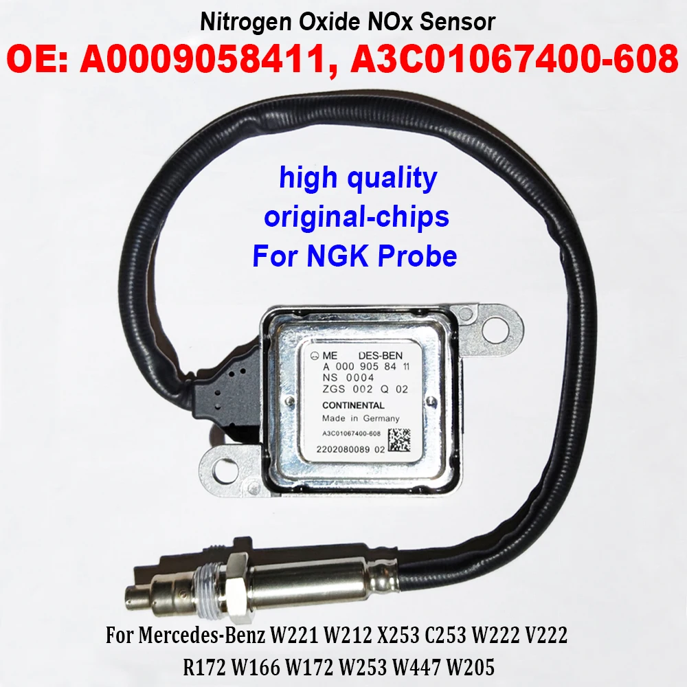 

A0009058411 0009058411 For NGK Probe Nitrogen Oxide Nox Sensor For Mercedes-Benz W221 W212 C253 W222 W253 W205 High Quality chip
