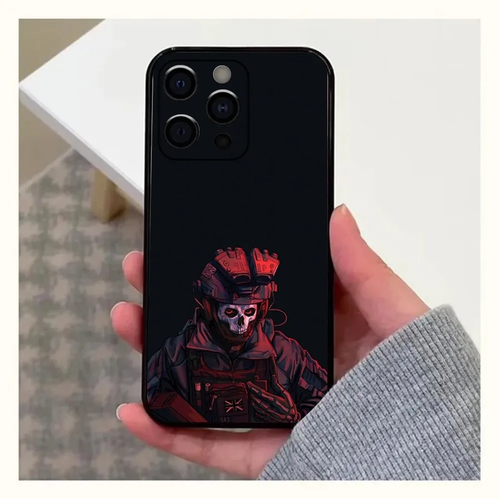 C-COD Call Of D-Duty Ghost Phone Case For Apple iPhone 15,14,13,12,11,Pro,X,XS,Max,XR,Plus,Mini Soft Black Cover