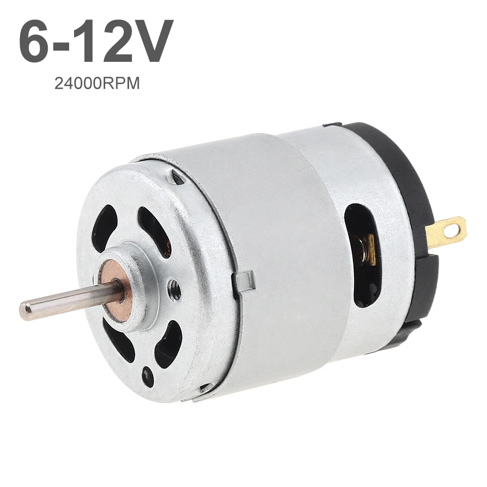 RS360 DC Motor 6-12V 24000RPM High Speed Micro Motor for DIY Toys / Hair Dryer /Appliances with Shield Ring