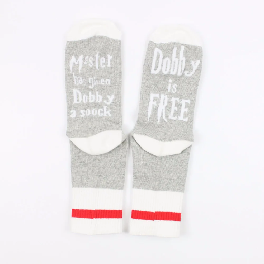 1 pairs Master has given Dobby a Socks new style of autumn and winter Women Funny gray unisex for Cotton casual sock Man Meias