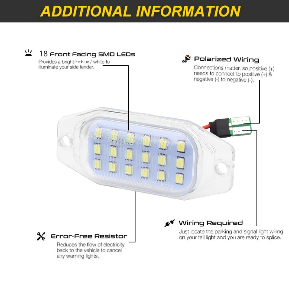 Canbus Error Free Car LED Rear License Plate Lights For Toyota 4Runner Cressida Tercel FJ Cruiser Land Cruiser For Lexus LX 450