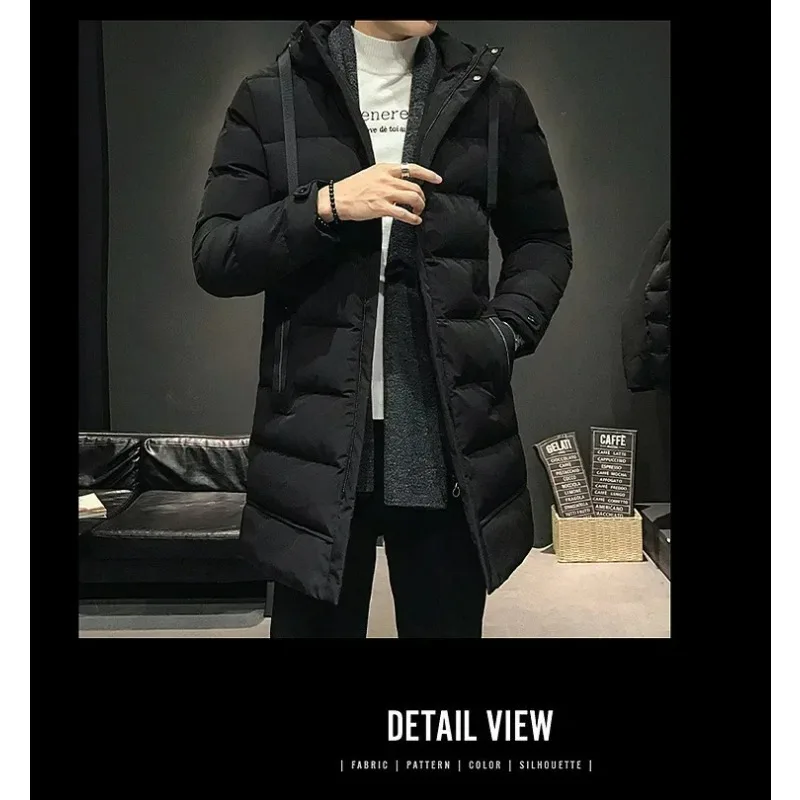 COMXZ Gepolsterte Herrenjacke, entspanntes Kapuzen-Design, Outdoor, verdickter Wärme-Parka, Business-Casual, leichte Winter-Herrenmäntel