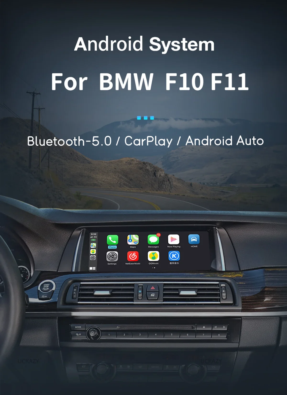 10,25 "Android 13 Auto GPS Bildschirm Auto Multimedia Player Für Serie 5 F10 F11 F18 Radio Android Navigation stereo Carplay