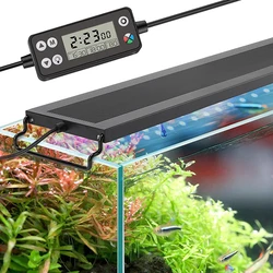 60/75cm 24/7 iluminação aquário led luz nascer do sol luar temporizador ajustável brilho ajustável luz do tanque de peixes