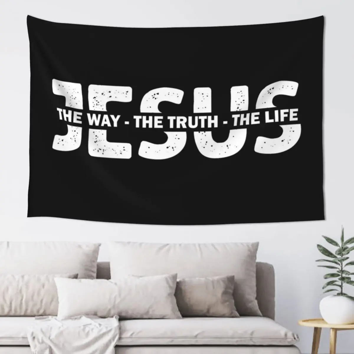 Jesus The Way The Truth The Life | Faith Christian Aesthetic Tapestry Hanging Wall Home Decorating Tapestry