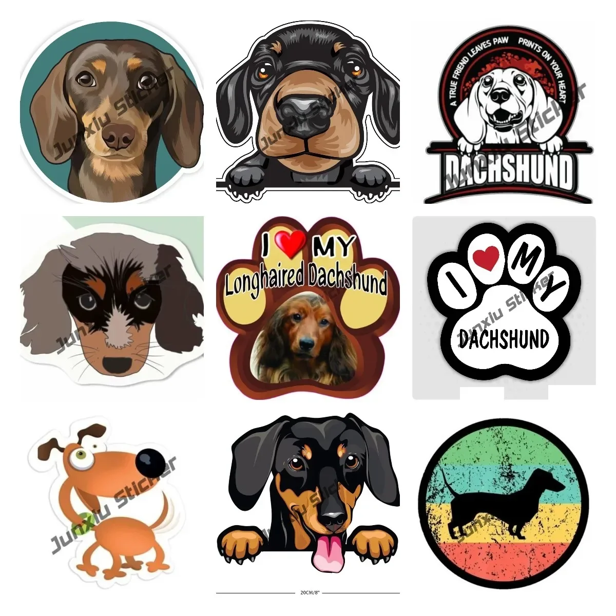 

I Love My Dachshund Doodle Cartoon Dachshund Sausage Dog Anime Sticker for Laptop Skateboard Motorcycle Waterproof Decal
