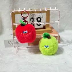 Cute Plush Fruit Doll Keychains Kawaii Stuffed Apple Keyrings For Backpack Bag Pendant Women Korean Style Car Keys Accessories