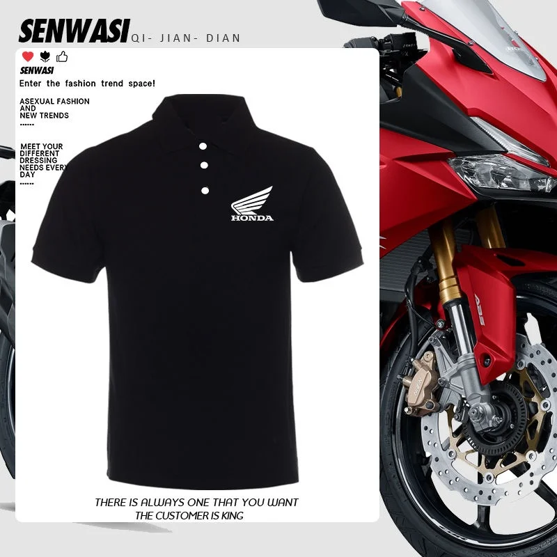 

HONDA Golden Wing Motorcycle Heavy Motorcycle POLO Shirt for Men and Women, Summer Loose Riding Short-sleeved T-shirt