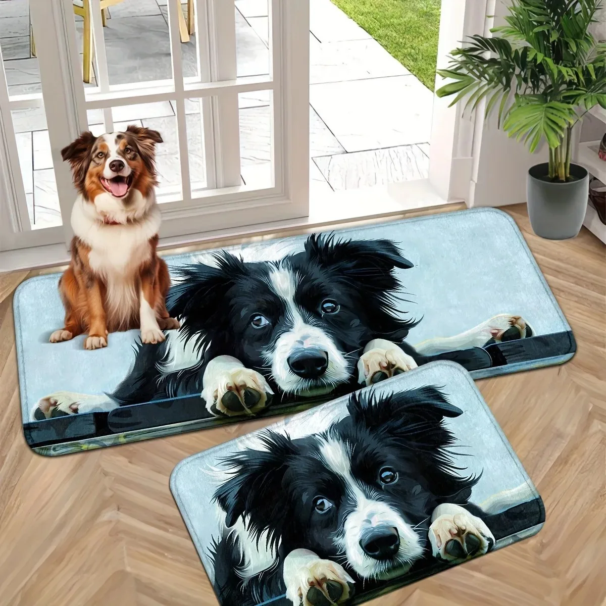 

1PC Cute Dog Pattern Kitchen Rugs Non-Slip Home Door Mats Pop design Bathroom Rugs Bath Mat Carpet for Home Sink Laundry Decor