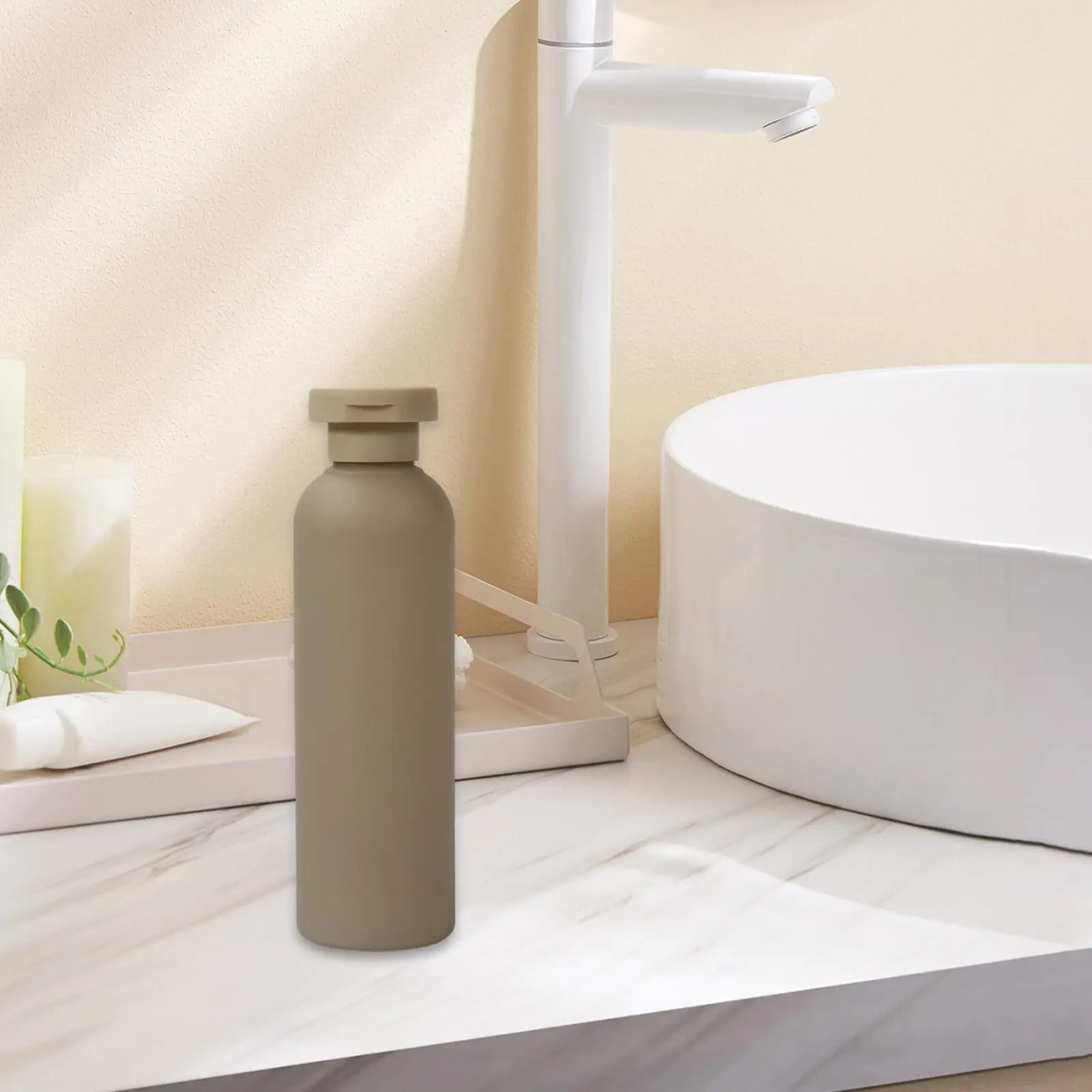 6x kosmetische Make-up-Verpackung, Aufbewahrungshalter, Behälter, Quetschflaschen für Lotion, grau, 200 ml, nachfüllbarer leerer Kunststoffflaschenverschluss