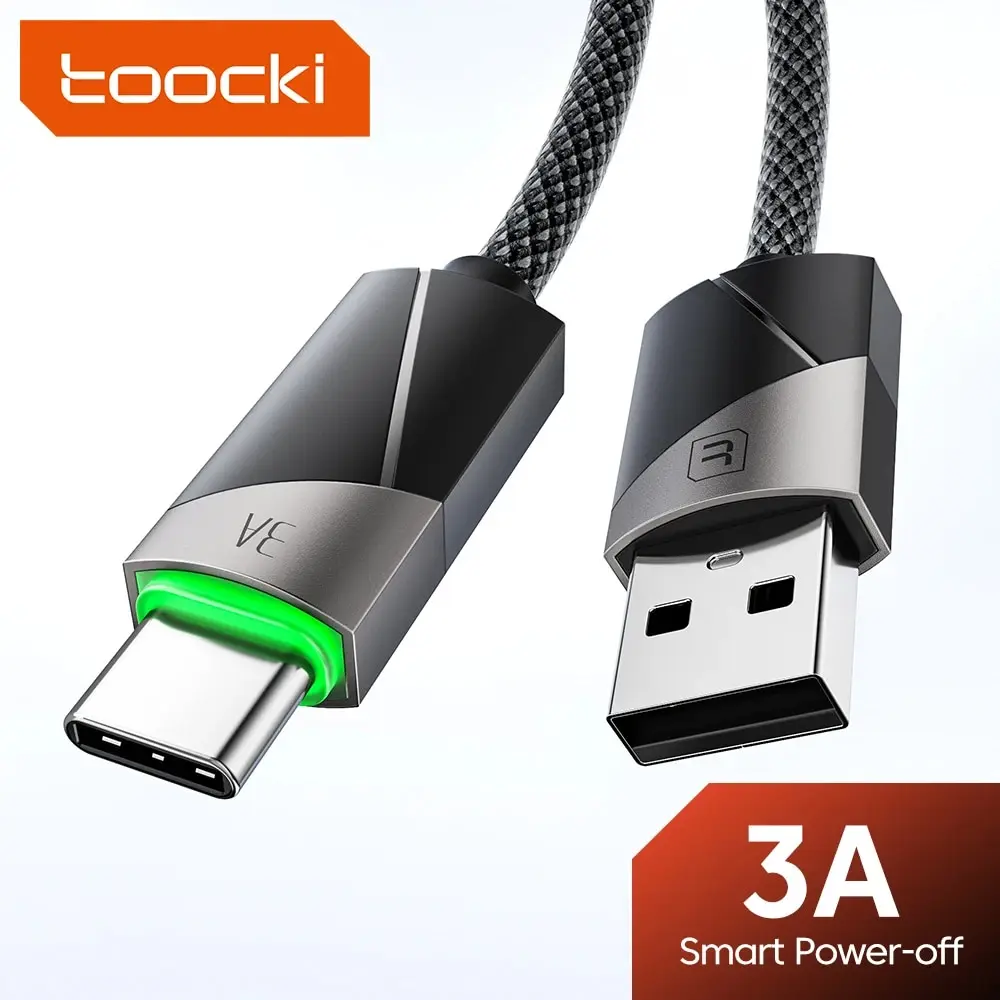 Toocki 60W USB Type C Cable 3A Fast Charging Charger Smart Power-off USB A to USB C For Xiaomi Samsung Huawei LG Data Wire 1M 2M