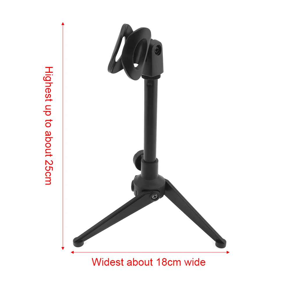 Mini Portable Microphone Stand Tripod Desktop 180 Degree Rotation Angle Microphone Table Holder Mic Clip Lightweight Bracket