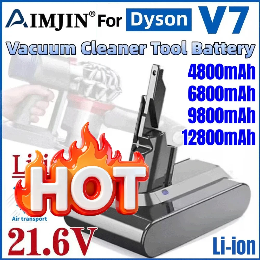 🎠~2026 new model suitable for Dyson V7/SV11 series vacuum cleaner battery 21.6V 12800mAh rechargeable Dyson battery accessories