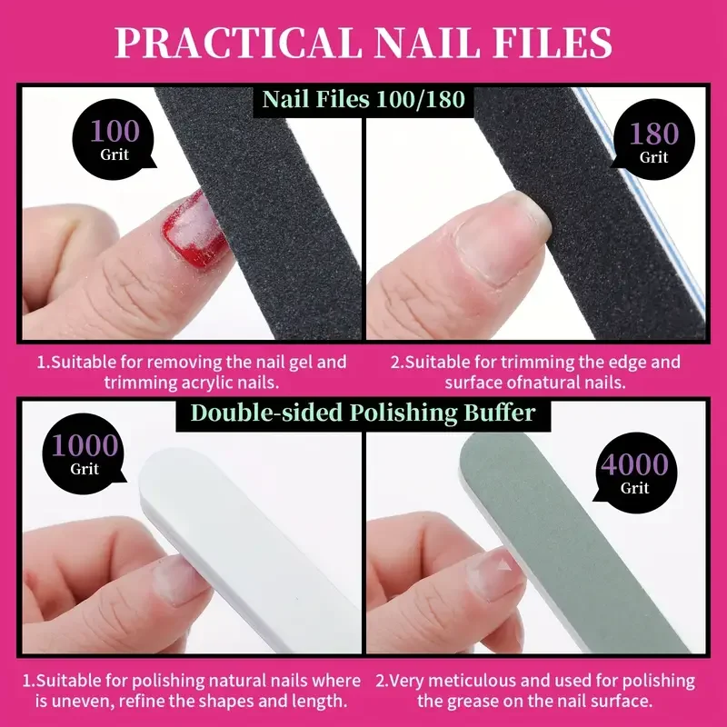 10/16Pcs Nail Soak Off Clip Cap UV Gel Polish Remover Wrap Tool Set With Cotton Pads File Pusher Brush Manicure Removal Kit image 5