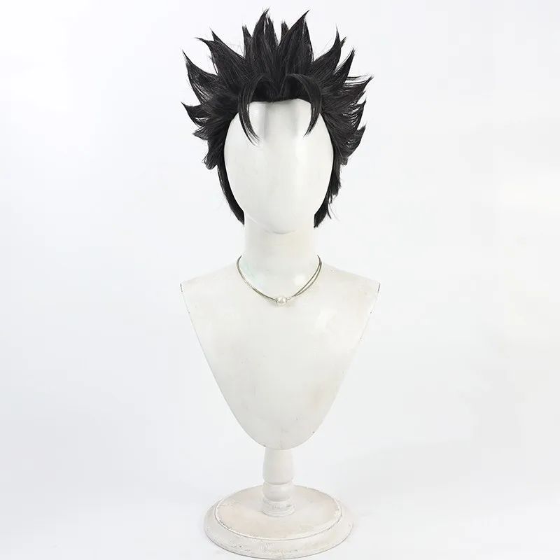 El quinto equipo BLK Ganji Batsman Super Topic Cosplay peluca negro estilo rizo inverso