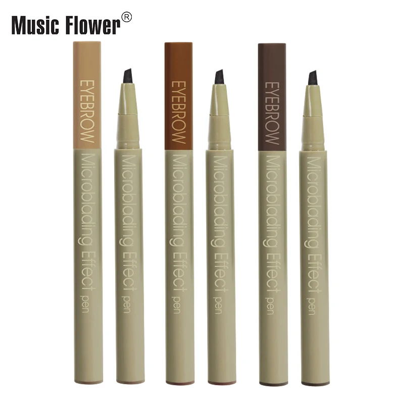 Music Flower Easy to Wear Eyebrow Pencil Eye Brow Cream Eyes Makeup Cosmetics Waterproof Eyebrows Enhancer Liquid Matte Brow Pen