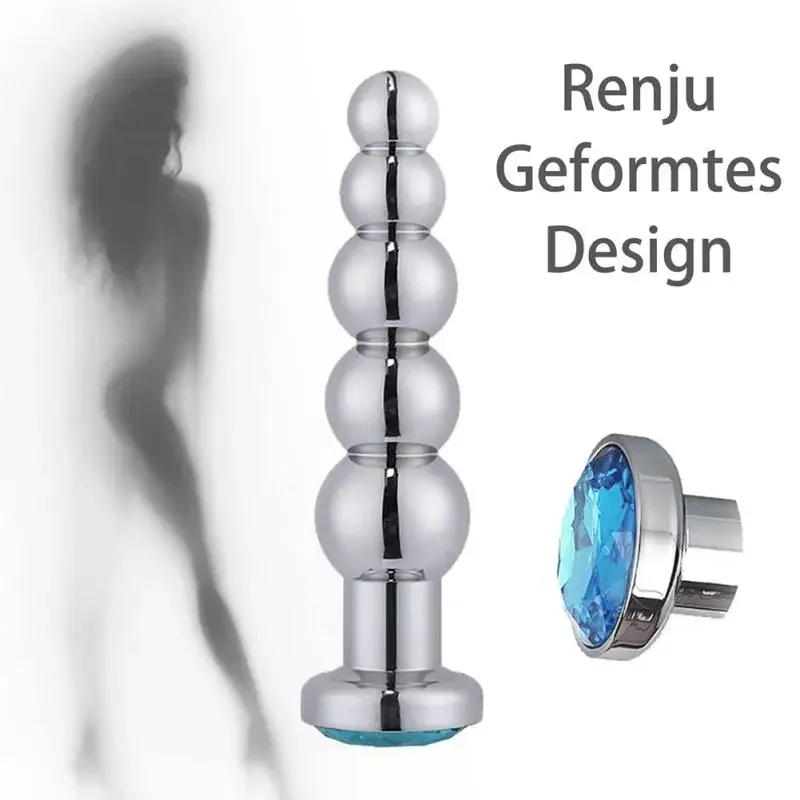 5 Beads Metal Anal Plug Docking Plugs Stainless Steel Anal Plug Masturbation Toys and Wife Toys Climax Stimulus