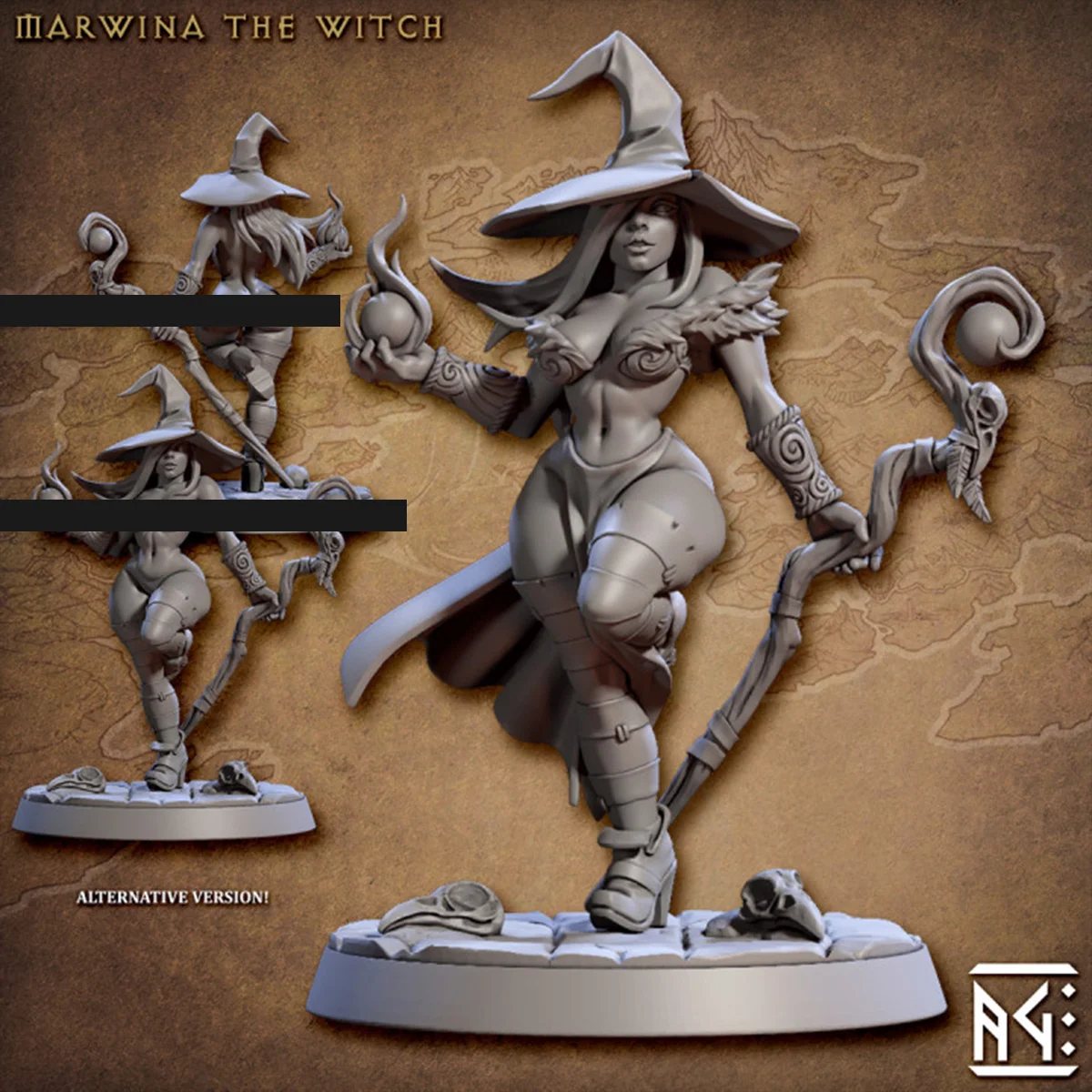 3D Printing Microscopic Models 【 Arcane 】 Mage Apprentice Witch Element Monster Dnd Board Game Piece Model