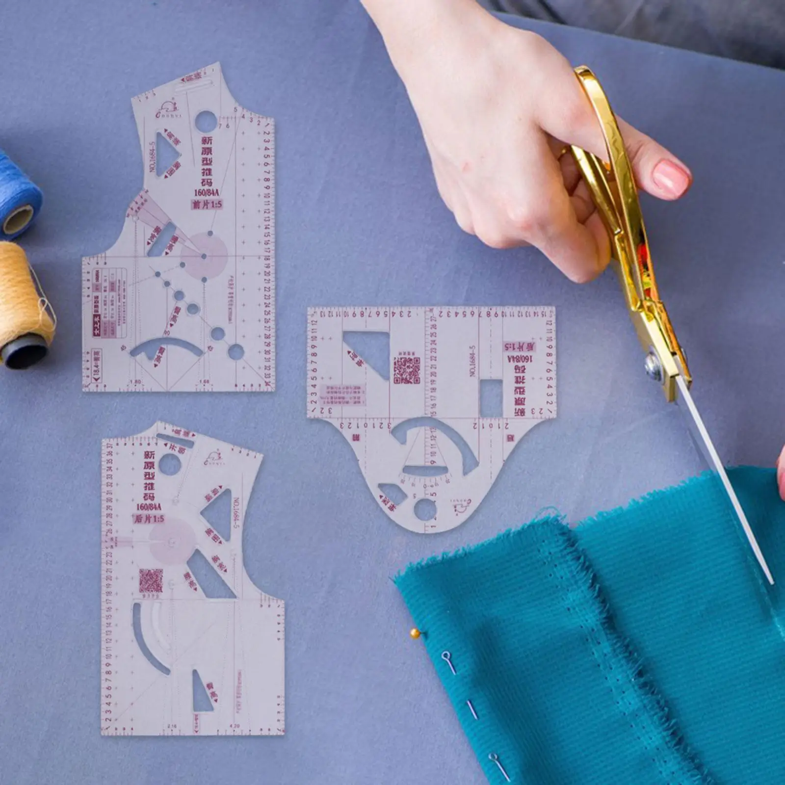 Fashion Design Ruler Clear Plastic Sewing Template for Women Blouse Prototype Garment Measuring Scale 160 84A Tool