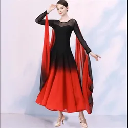 New Sexy Purple Modern Dance Dress National Standard Women Ballroom Dance Dresses top grade Red Waltz Performance Costumes