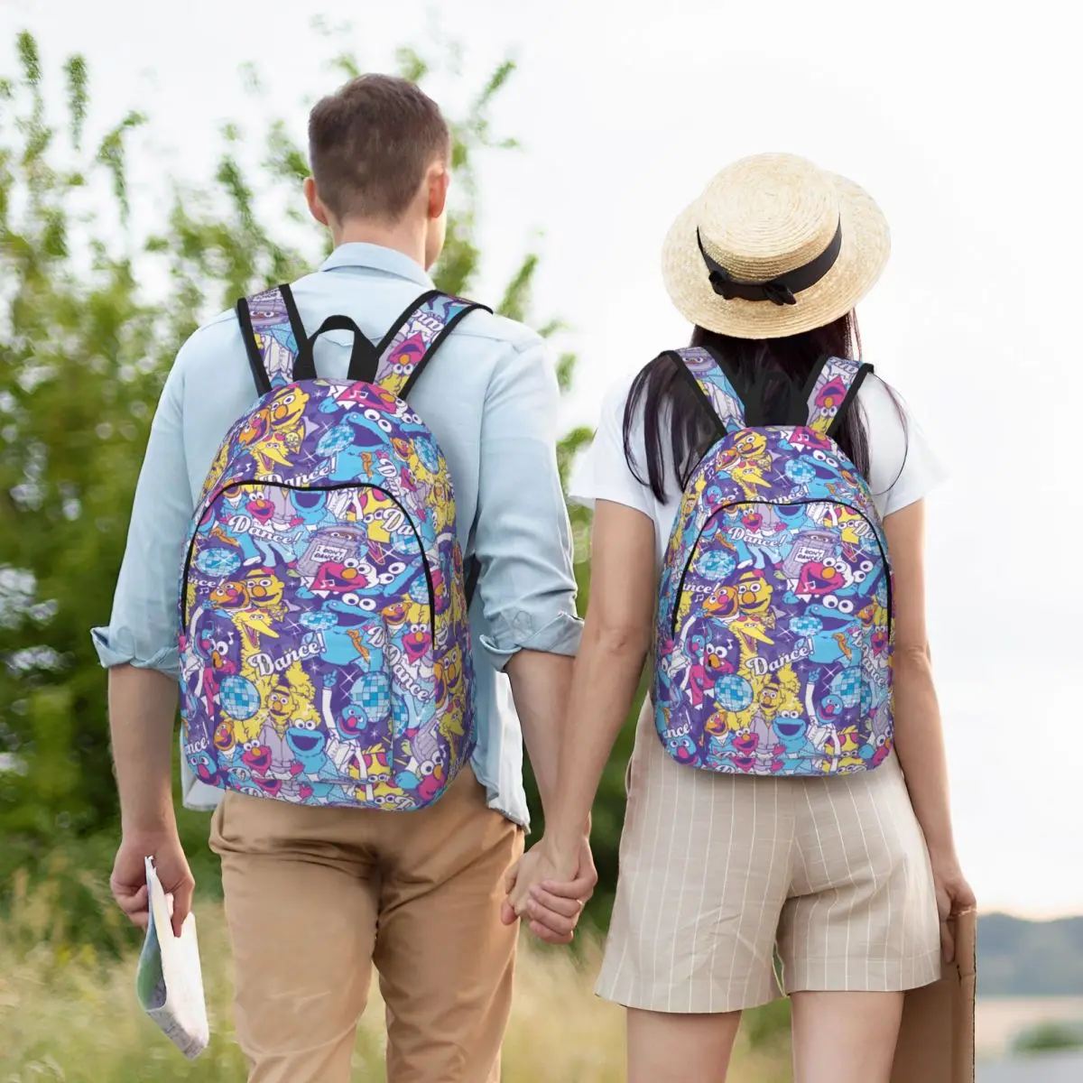 Sesame Gestreepte Rugzak Voor Jongen Meisje Kinderen Student School Boekentas Cartoon Dagpack Kleuterschool Primaire Tas Cadeau