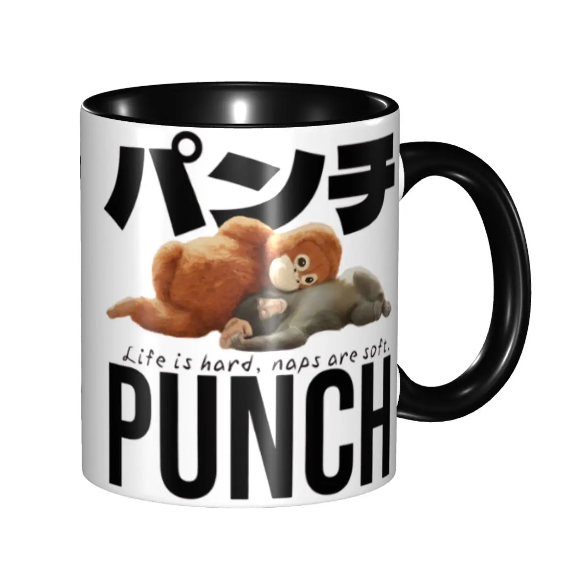 Sad Monkey Punch Meme With An Orange Toy Merch Coffee Mugs Novelty Cup Gifts For Woman Man