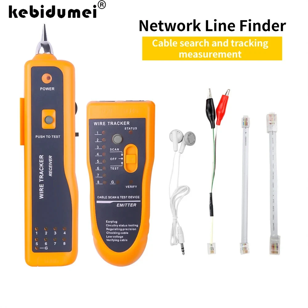 STP/UTP Cat5/Cat6 RJ45/RJ11対応 新型LANネットワークケーブルテスター、検出器、ラインファインダー、電話線トラッカー、診断トーンツールキット