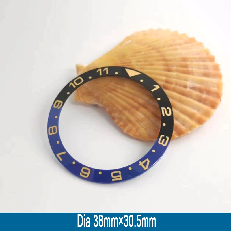 38mm*30.5mm Sloping Ceramic Bezel For Watch  SKX007 SRPD Dive NH35 NH36 Watch Case Replace Watch Face Watch Bezel Insert