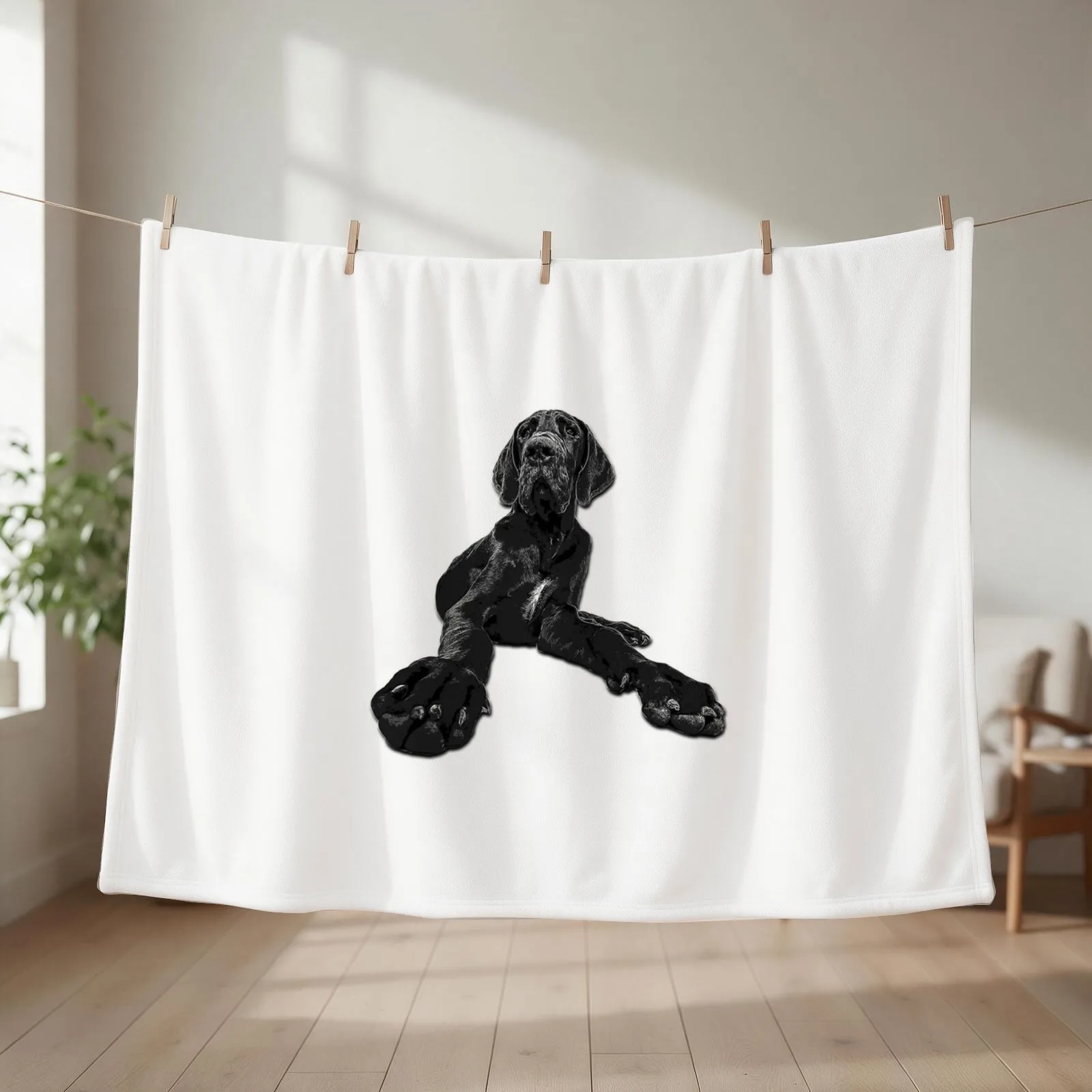 Great Dane Puppy Dog Throw Blanket couch cozy soft plush fuzzy picnic outdoor blanket