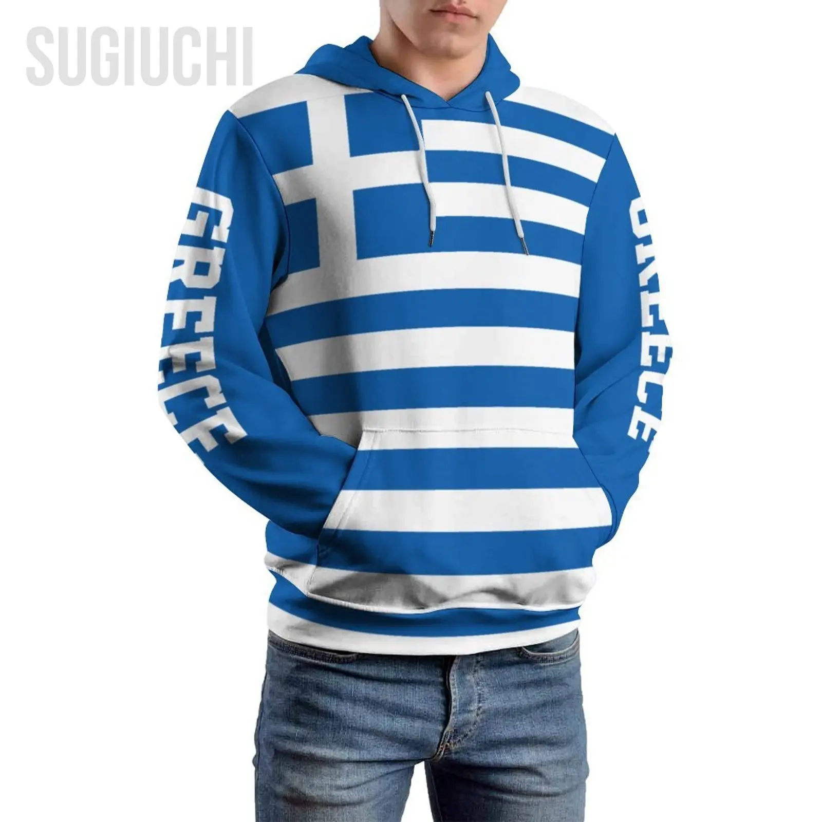 Unisex 3D Hoodie Greece Flag Greek Men Women Polyester Harajuku Sweatshirt Pullover Hoodies Casual Cool