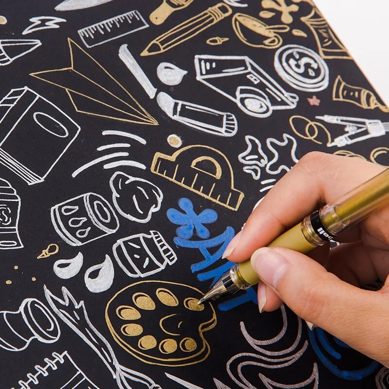 Uni Ball Signo UM 153 جل القلم 1.0 مللي متر الحبر المعدني الذهب الأبيض الفضة فسفورية للفن الزفاف التوقيعات الصباغ مقاوم للماء