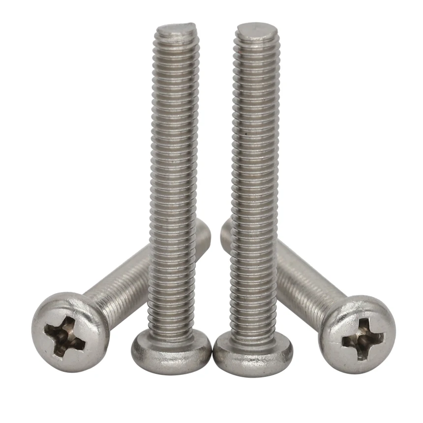 M3 M4 M5 6mm 8mm 10mm 12mm 16mm 20mm 25mm 30mm 201 Stainless Steel Bolt Phillips Cross Recessed Round Pan Head Screw