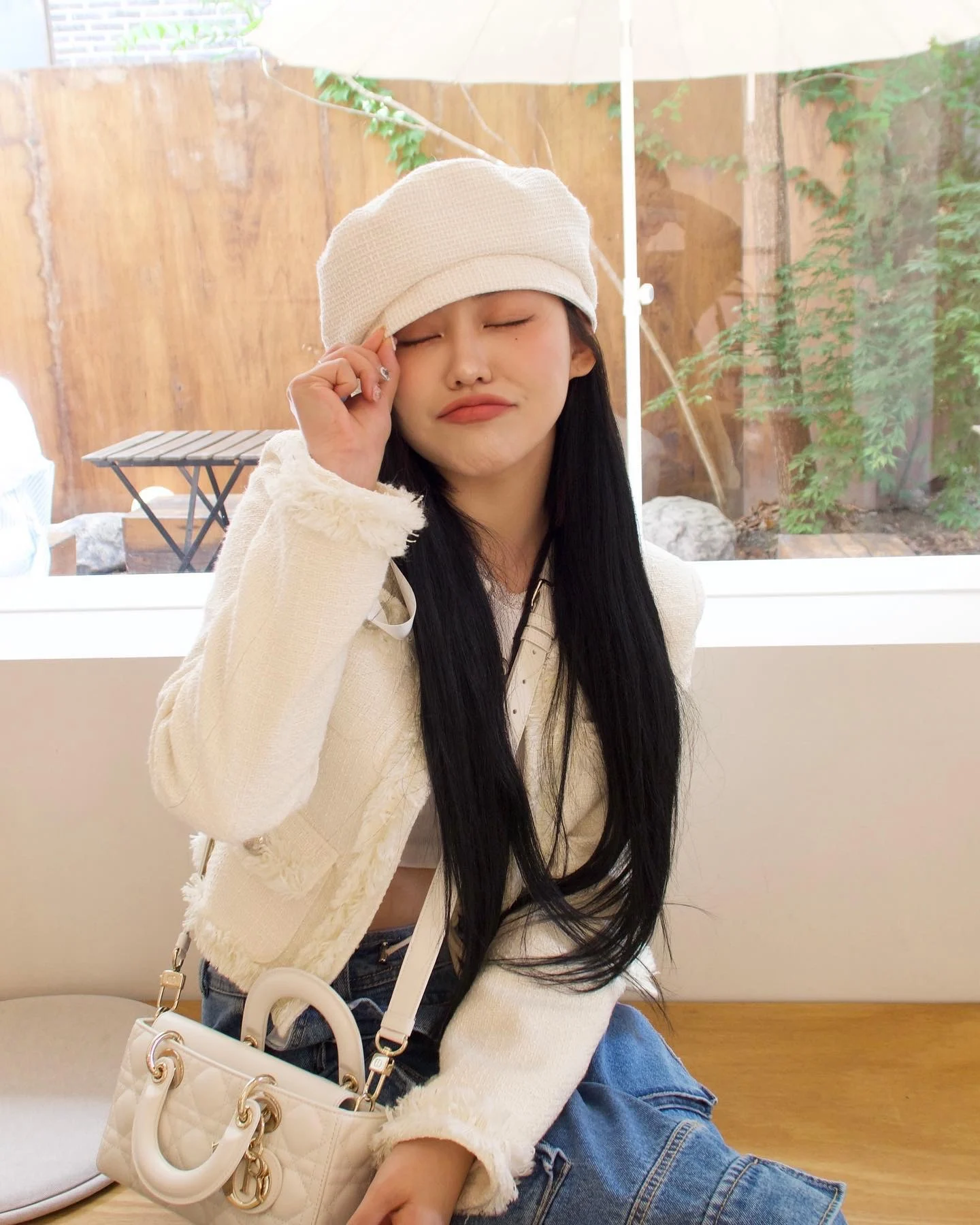 

Берет Youhe Pearl Knot из грубого твида, осенний, милый, женский модный аксессуар, из полиэфирного волокна, без отворота