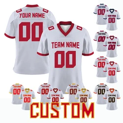 2022 2023 Custom Team Rugby Jersey American Football Shirt Men/Women White Red Soccer T-Shirt Play Game Sportwear Tshirt