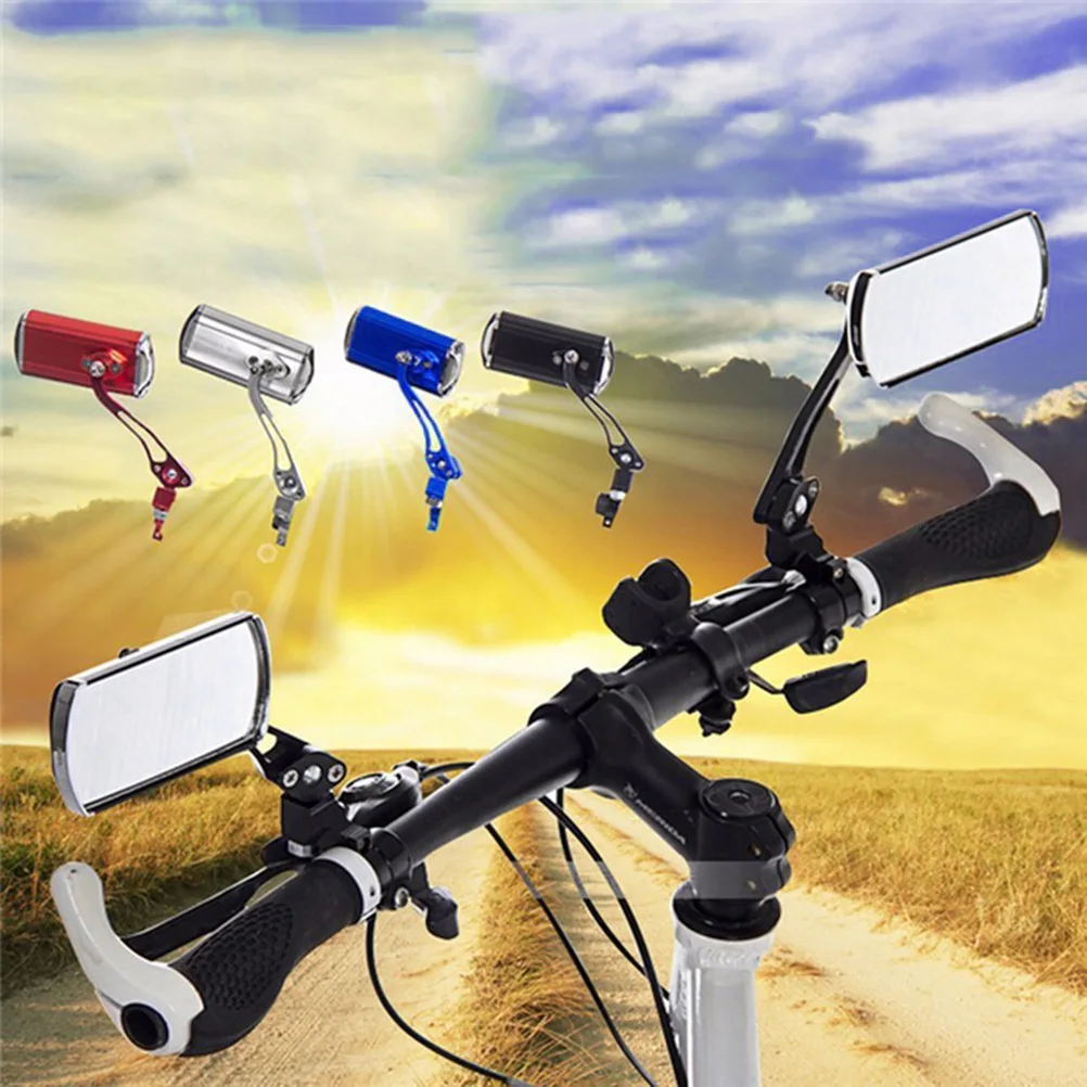 A Pair of 360 Degree Bike Rear View Mirrors Super -Resistant Wide Angle Lightweight Fully Adjustable Handlebar Mirror
