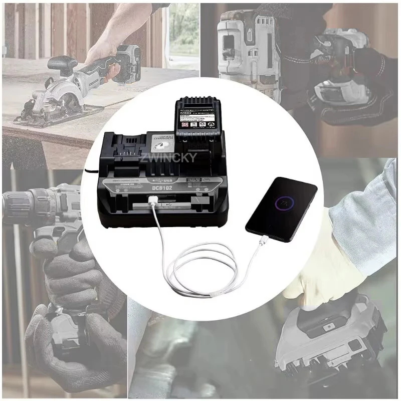 

Dual Battery Charger For Dewalt 14.4V 18V 20V Lithium Ion Battery DCB203 DCB204 DCB205 DCB200 DCB180 with Dual USB Port