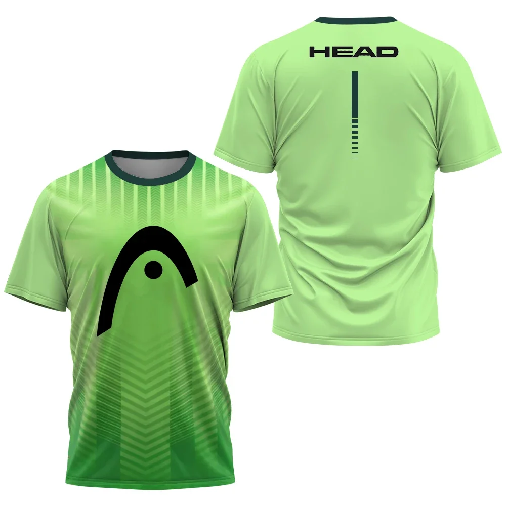 New Head 3D letter gradient printed t-shirt da uomo outdoor tennis sportswear casual girocollo a maniche corte top summer