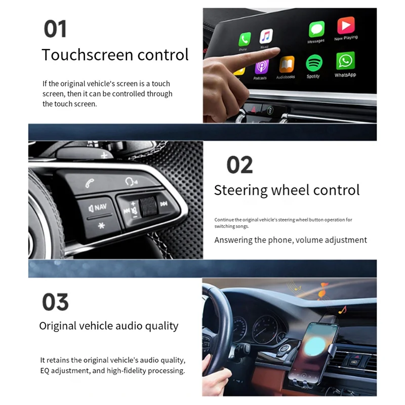 

B04C-Carplay адаптер Bluetooth USB 5 В широко совместимый для проводного к беспроводному проводному Android Auto