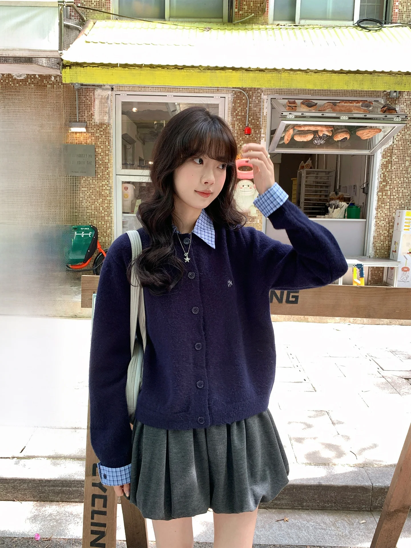 

Holli Korean Sle Soft Ne Thiened Patchwork Sweater Cardigan Autumn Winter New Arrival Versatile Comfortable Knit...