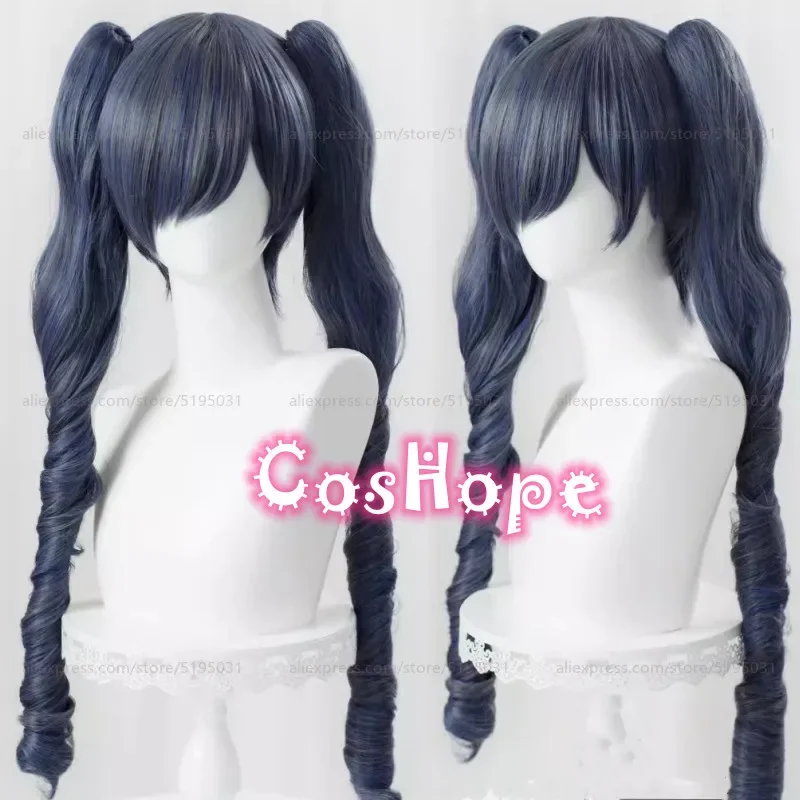 Ciel Phantomhive Cosplay Perruque pour Femme, Perruques Synthétiques, Perruque Anime, Long, Gris, Bleu, Degré de Chaleur