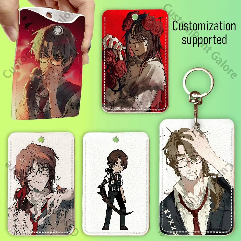 

L-Limbus C-Company Gregor Rectangle Card Case Keychain Access Card Bag Key Tag Ring Leather Card Holder Key Ring Access