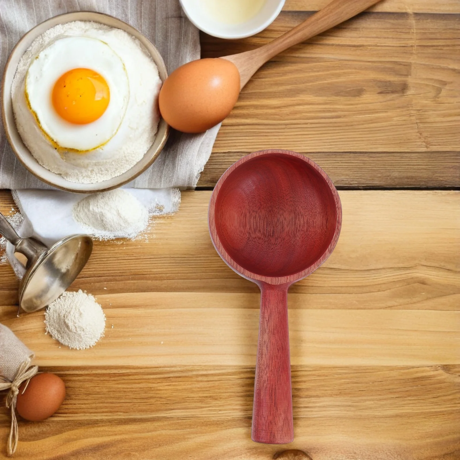 

Chicken Wing Wood Soup Spoon Material Household Kitchen Short Handle Multi Function Cooking Serving Spoon