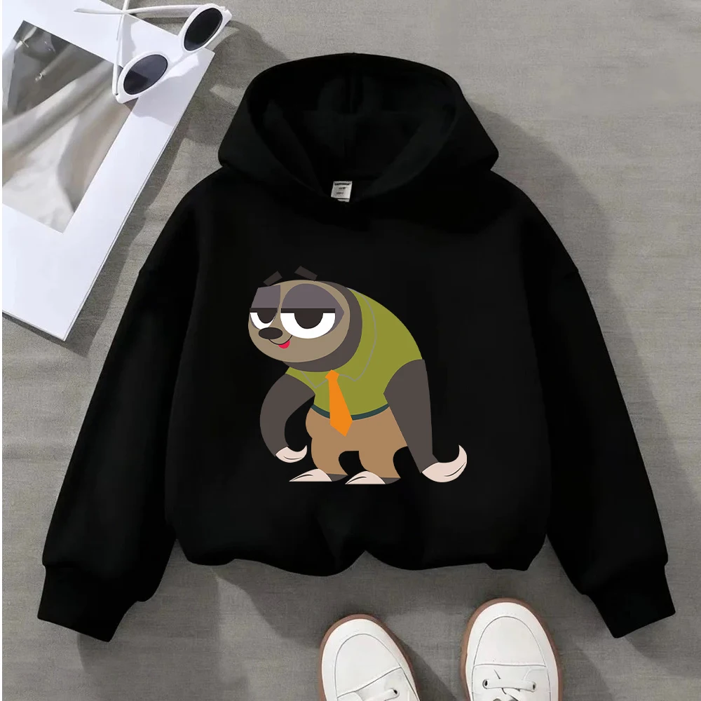 ديزني الرجال النساء الاطفال لطيف الكسل في مكتب موحدة طباعة هوديي عادية كم طويل البلوز البلوز موضة الحيوان الرسم #2