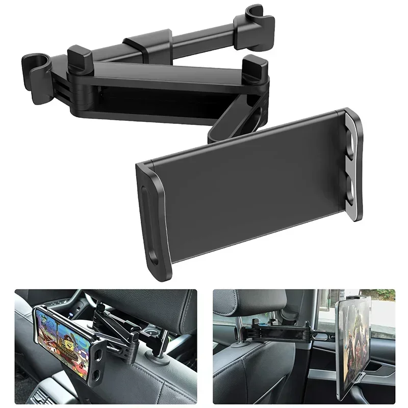 

Car Tablet Holder, Headrest Mount Adjustable Stand Cradle Compatible With 5" To 12.9" Cell Phones And Tablets