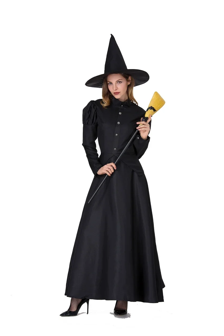 Halloween Witch Costume for Women, Fancy Dress, Party Outfit, Carnaval, Preto, Adulto, Meninas