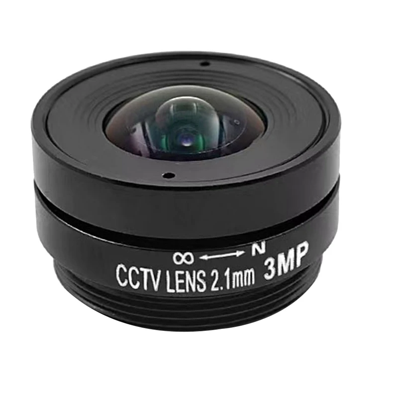 1 Piece 2.1Mm Wide Angle CS Mount Fixed CCTV Lens 2.1 Mm F1.8 Megapixel Black Plastic For 1/3 Sensor Size Camera