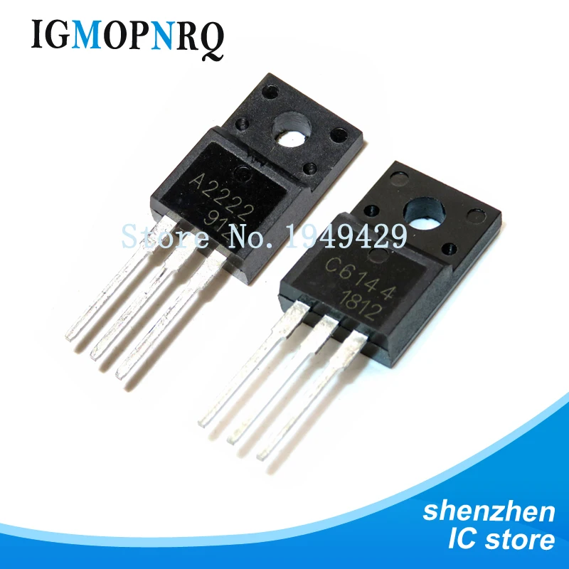 10pcs 2SA2222 2SC6144 TO-220F 5pairs 5pcs A2222 + 5pcs C6144 TO-220