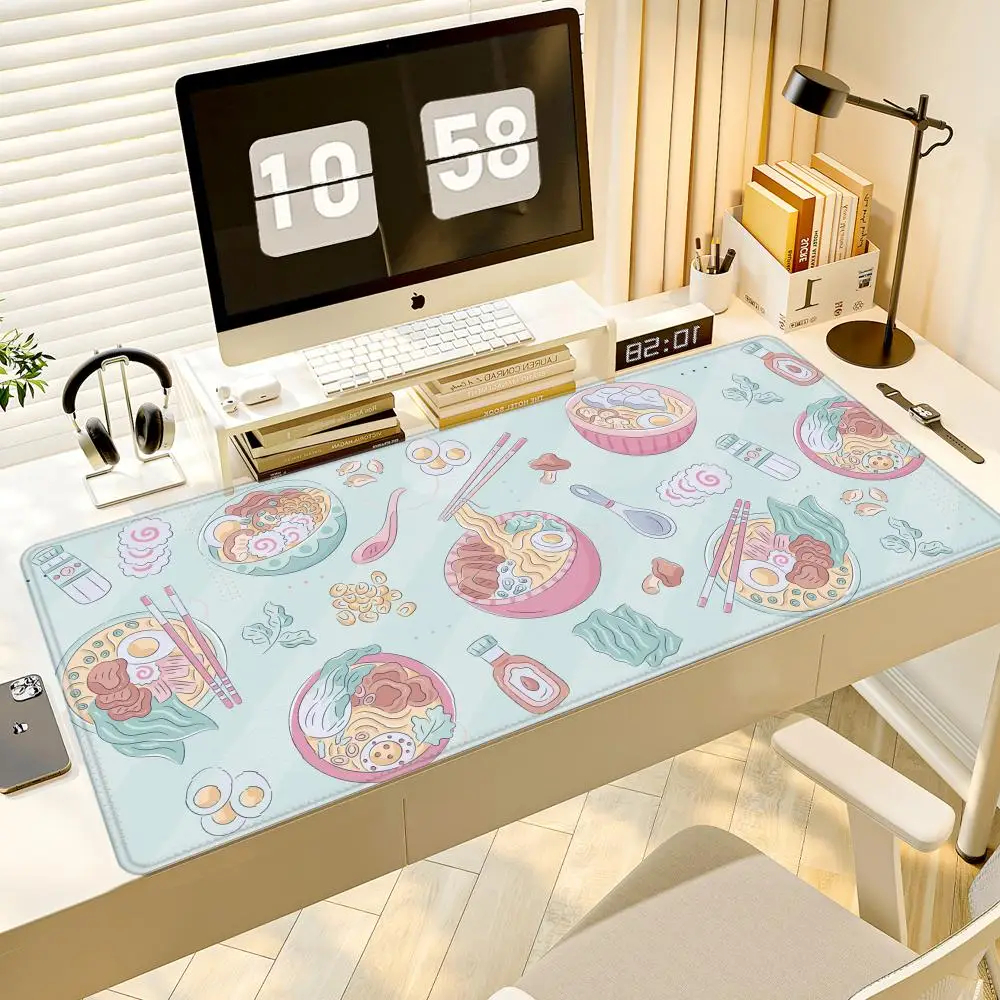 Retro Japanese Desk Mat Cute Ramen mousepad large gaming mouse pad anti slip deskmat retro sushi bowl foodie japan kawaii Mat