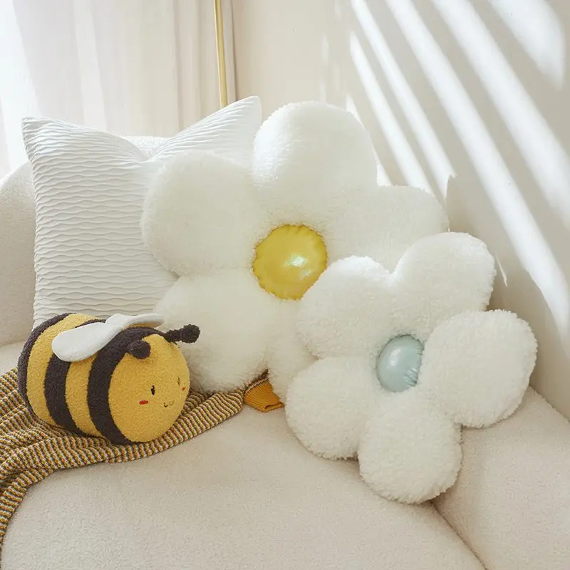 30/40/50CM New Sale Kawaii Plush Animals Bees Toys Super Soft Stuffed Plants Flower Pillow Sofa Cushion For Kids Birthday Gift